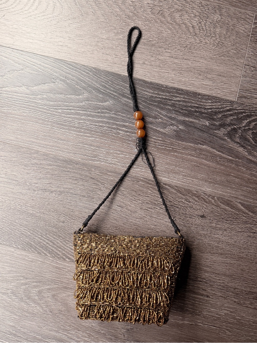 Zara Gold Beaded Women's Wristlet Bag